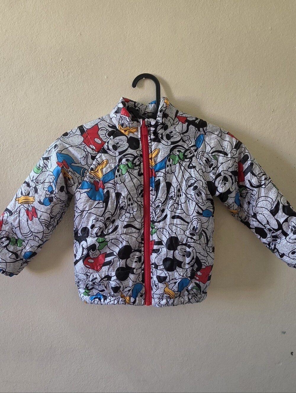 Disney Gray Cartoon Puffer Jacket Sz 3